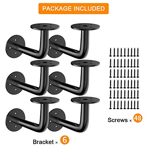 TORACK Pipe Shelf Brackets, 6pack Heavy Duty DIY Industrial Pipe Shelving Brackets