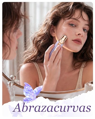 Rechargeable Electric Female Facial Epilator: 2 in 1 Pain-Free Eyebrow Trimmer/Waterproof for Lip/Chin/Cheeks- Women Gift (Purple)