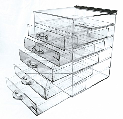 Kardashian Makeup Acrylic Lucite Clear Cube Organiser With Drawers