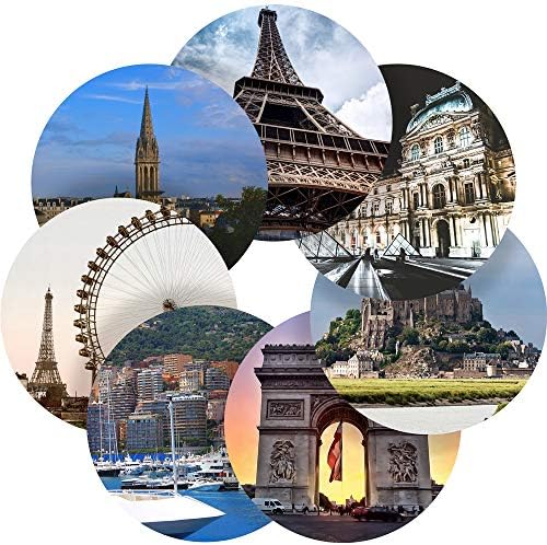Places in France Reward Sticker Labels, 12 Stickers @ 2.5" inch, Glossy Photo Quality, Ideal for Children Parents Teachers Schools Doctors Nurses Opticians