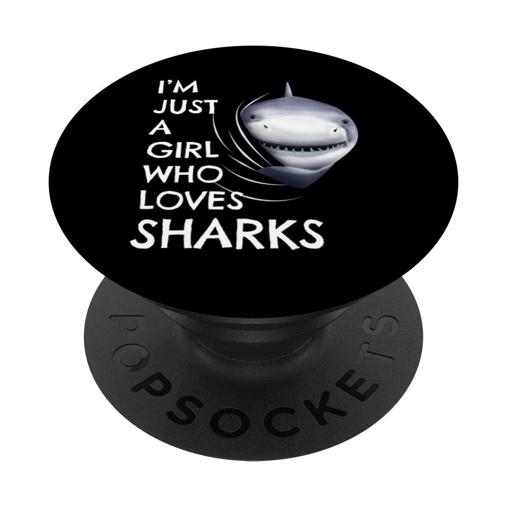 Shark Gift Girls Women Outfit Just A Girl Who Loves Sharks PopSockets Grip and Stand for Phones and Tablets