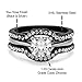 Bellux His and Hers Engagement Rings for Women - Wedding Rings for Women - Couples Rings - Promise Rings for Couples - Stainless Steel 1.03 Carats 3-Piece CZ Ring Sets & Mens Matching Black Bands