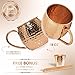 [Holidays Gift Set] Copper Mugs Moscow Mule Set Of 4 By B.WEISS Handmade Hammered Copper Cups 100% Pure Copper +Bonus: 4 copper straws 1 shot mug and A beautiful gift box