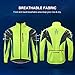 OUTON Men's Cycling Jacket Windproof Breathable Lightweight Reflective Warm Thermal Water-Resistant MTB Mountain Bike Jacket (Green, L)