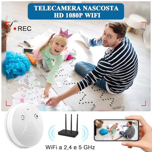 Hidden Camera Wifi 5G Smoke Detector Hidden Camera | 1080P HD WiFi Mini Spy Camera with Night Vision and Motion Detection for Home Security