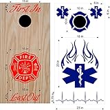 StickerChef Fire Nurse EMT Cornhole Board Decals Bean Bag Toss