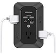 Outlet Extender Surge Protector, Addtam 5-Outlet Splitter with 4 USB Wall Charger(PD 20W), Multi Plug Wall Outlet Power Strip for Home, Dorm Room Essentials Black