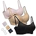 HOFISH Women's Wire Free Full Cups Nursing Maternity Bras Pregnant Breastfeeding Bra 3-Hooks Eye Adjustment 3PACK Black,Beige.Pink XL