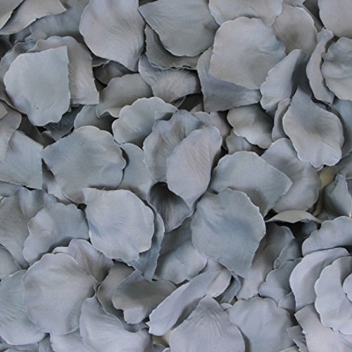 Koyal Wholesale 200-Pack Silk Rose Petals, Gray