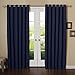 Best Home Fashion Premium Wide Width Thermal Insulated Blackout Curtain - Antique Bronze Grommet Top - Navy - 80