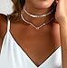 Geerier Simple Coin Choker Handmade Gold Chain Disc Choker Necklace Silver Color For Women