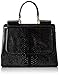 MG Collection Eilis High Gloss Faux Crocodile Doctor Tote Purse, Black, One Size