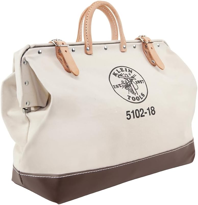 Klein Tools 5102-18 Canvas Tool Bag 46 cm Heavy Duty Steel Frame Riveted