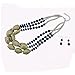 Bocar Multi Layer Necklace for Women Beads Statement Chunky Necklace and Earring Set (NK-10204-blue+Silver Tone)
