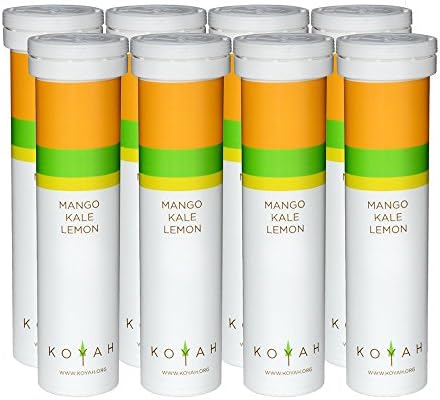 KOYAH - 90 Calorie - Instant Organic Breakfast Smoothie Powder: MANGO KALE LEMON - Freeze-Dried, Whole Food (8 Single Serving Tubes)