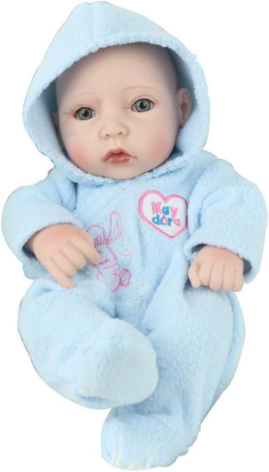 Prezzo CHENG Reborn Baby Bambola realistica Silicone Fatto Bambini Svegli Giocattoli Impermeabili Neonati,Blue,28cm Offerte