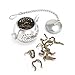 Accmor Tea Infuser - Stainless Steel Loose Leaf Tea Strainer with Chain and Drip Trays - Tea Filters for Rooibos, Green tea and Oolong Tea-4 PCS Teapot Infuser Gift Set for Cup, Mug and Pitcher