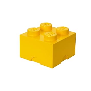 LEGO 4003 Aufbewahrungsstein, 4 Noppen, Stapelbare Aufbewahrungsbox, 5,7 l, gelb