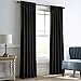Dreaming Casa Darkening Black Velvet Curtains for Living Room,Thermal Insulated Rod Pocket/Back Tab Window Curtain for Bedroom(2 Panels,52
