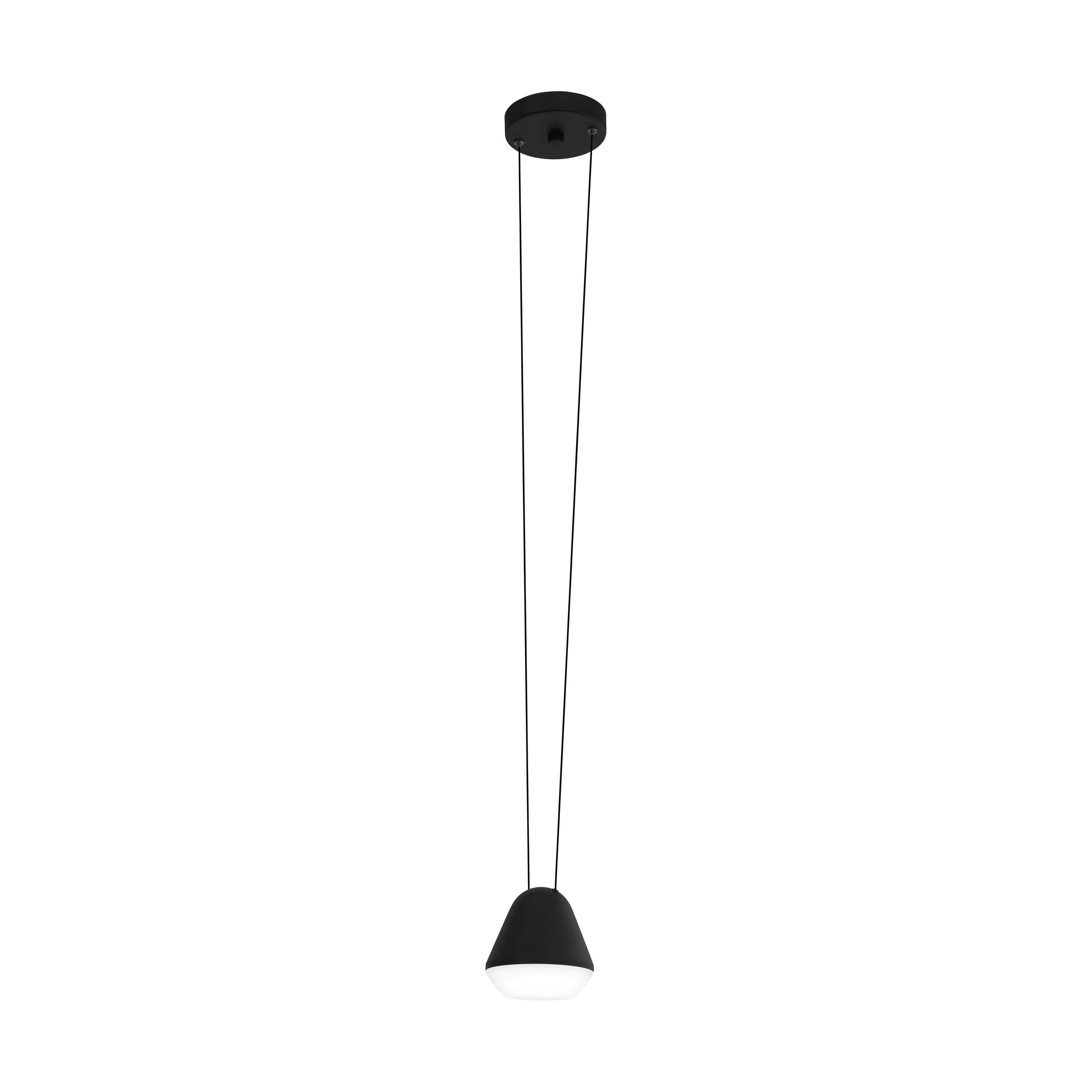 EGLO Palbieta Pendant Light, 1-Bulb Industrial Pendant Light, Steel and Plastic in Black, Satin Finish, Dining Table Lamp, Living Room Lamp, Hanging with GU10 Socket