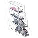 mDesign Fashion Jewelry Organizer Box for Rings, Earrings, Bracelets, Necklaces - 4 Drawers, Clear/Black
