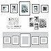 Gallery Perfect 5 Piece Black Wood Photo Frame Gallery Wall Kit with Decorative Art Prints & Hanging Template