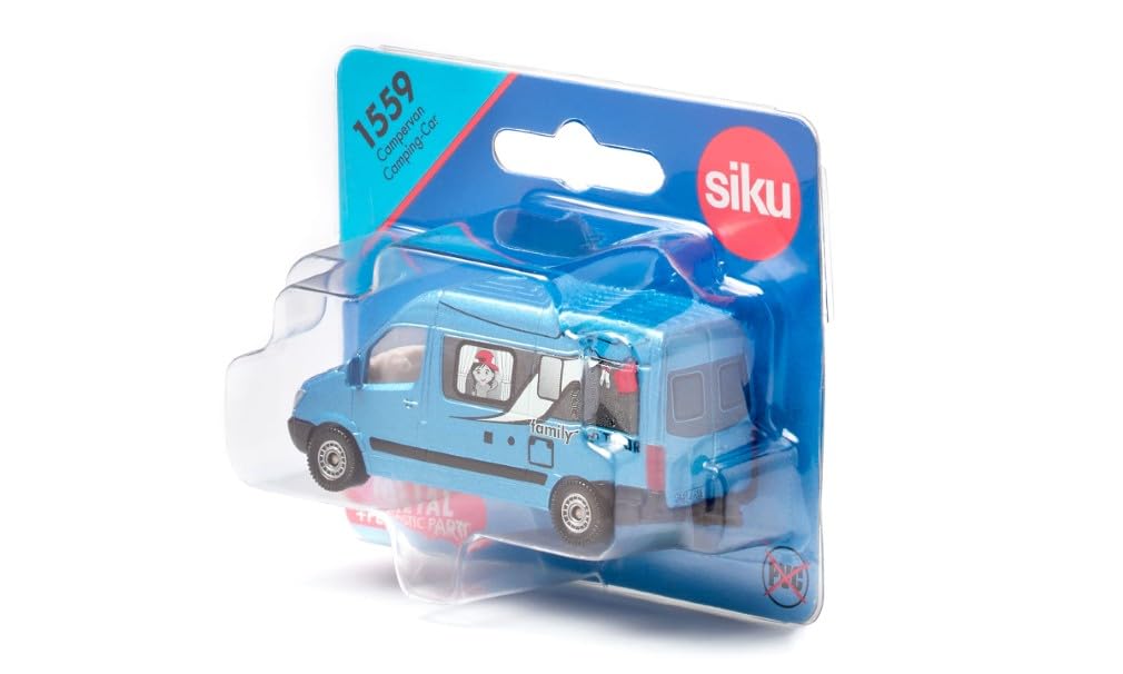 siku 1559, Campervan, Spielzeugauto für Kinder, Metall/Kunststoff, Blau, Vielseitig einsetzbar 6