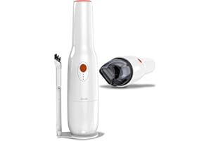 absob Car Cordless Handheld Vacuum Cleaner - Dust Buster Mini Car Vacuum, Rechargeable, Portable, USB Charging - Powerful Suction Small Vacuum with 2 Reusable Filter Ultra-Lightweight (Pearl White)