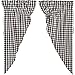 VHC Brands Annie Buffalo Check Curtain, Prairie Panel Set 63x36x18, Black