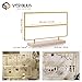 VERGILIUS Earrings Organizer Jewelry Display Wood Stand (44 Holes 2 Layers) (Gloden)