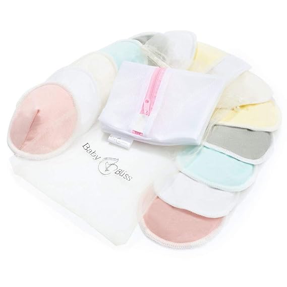 Buy BabyBliss Bamboo Breastfeeding Nursing Pads 14 Reusable Nipple