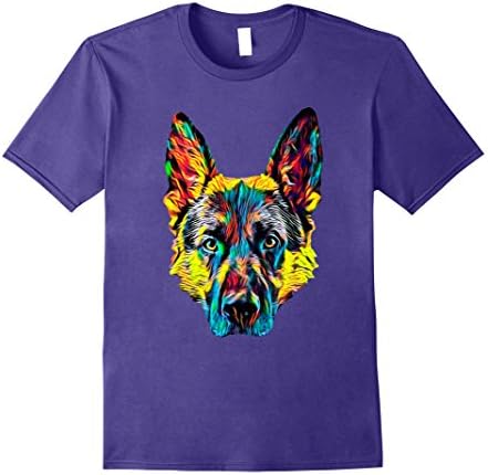 Mens Cool German Shepherd T Shirt Home Big Dogg Chillin Mood Face Large Purple