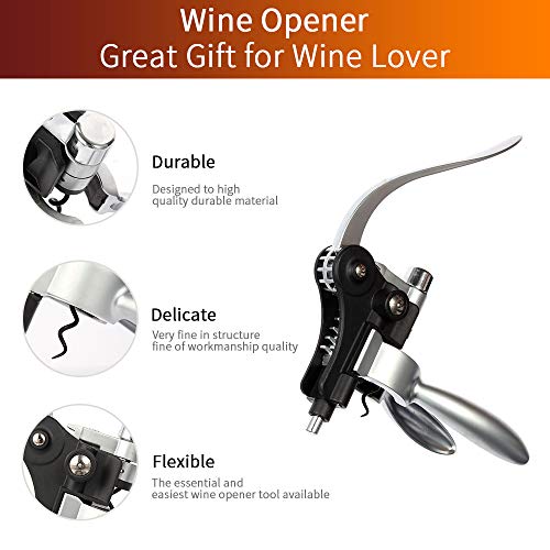 Rabbit Wine Bottle Opener-2019 Upgraded Rabbit Corkscrew Wine Opener Kit with Foil Cutter, Wine Stopper and Extra Spiral (Professional Version)