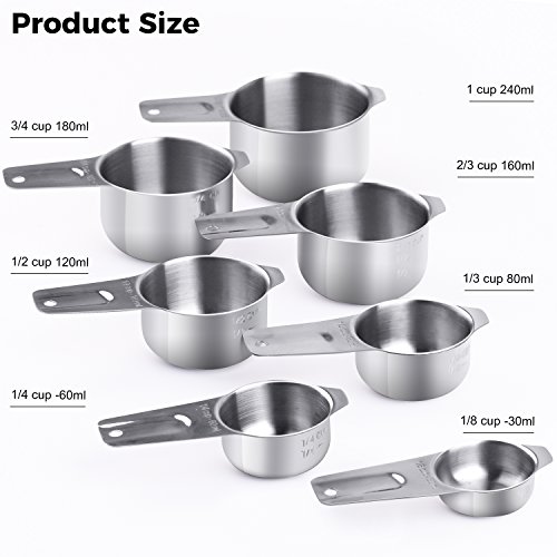 image for Measuring Cups: U-Taste 18/8 Stainless Steel Measuring Cups Set of 7-P