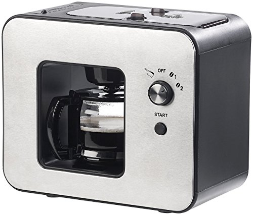 Rosenstein & Söhne Kaffeevollautomat: Vollautomatische Design-Kaffeemaschine mit Bohnen-Mahlwerk, 800 Watt (Retro…