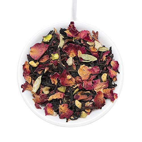 VAHDAM, Blooming Rose Tee (100 Tassen) | 100% natürliche schwarze Teeblätter, Rosenblüten, Mandeln, Kardamom, Pistazien… – Bild 3