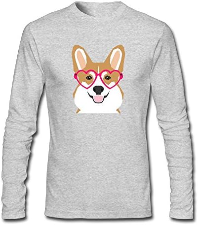 Welsh Corgi Cartoon Men Perfect Round Neck Long Sleeve Autumn Wear T-shirt