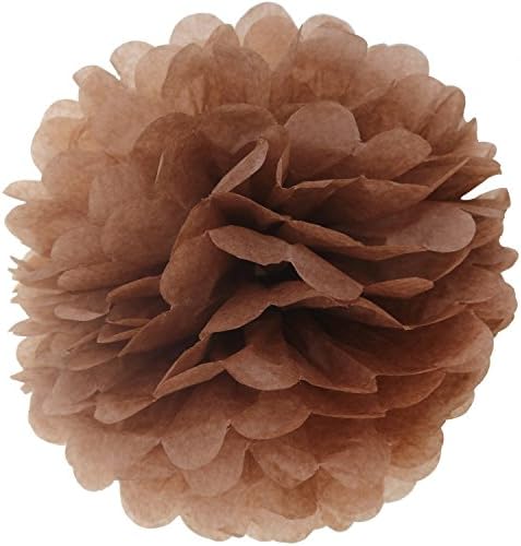 Lightingsky 10pcs DIY Decorative Tissue Paper Pom-poms Flowers Ball Perfect for Party Wedding Home Outdoor Decoration (8-inch Diameter, Coffer)