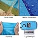 G4Free Sand Free Compact Outdoor Beach/Picnic Blanket- Huge-9’ x 10’ for 7 Adults- Best Mat for Festivals & Hiking-Ripstop Nylon Oversized Lightweight & Portable with Anchor for Camping(Blue)