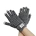 Fakeface Knitted Wool Touch Screen Texting Gloves for All Touchscreen Electronic Devices for Women/Ladies/Girls; Great Gift for Christmas/Birthday/New Year (Grey)