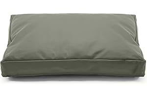 Dalema Dog Bed Cover,Waterproof Tough Plastic DIY Pet Bed Cover,Non Stick Hair Easy to Clean Rectangular Fillable Dog Bed Covers with Zipper(Greyish Green,36" L x 27" W x 4" Th,Cover Only)