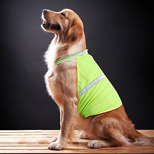 VIZPET Reflective Dog Vest with Lightweight Adjustable Strap & Comfortable Material Ideal to Keep Dogs Safe While Walking & Hunting