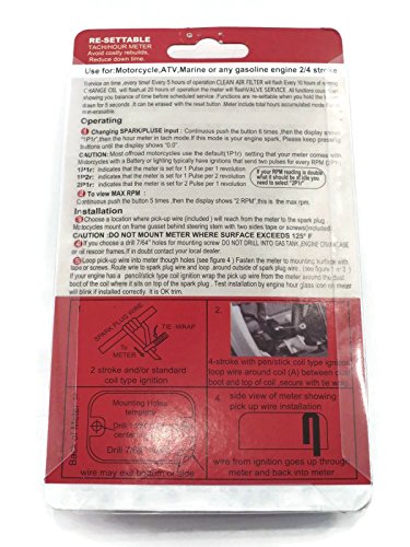 image for Resettable Tachometer / Hour Meter for Golf Carts ATV's Motorcycles & 