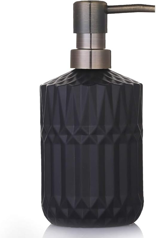 Amazon Yunnasi ソープディスペンサー ガラス製シャンプーボトル おしゃれ ハンドソープ用 洗剤用 キッチンとバスルーム用 黒色 ソープ シャンプー用ディスペンサー ホーム キッチン オンライン通販