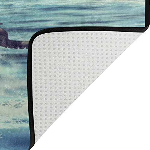 ALAZA Night Scene with Pirate Ship Octopus Area Rug Rugs for Living Room Bedroom 7' x 5'