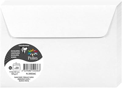 Clairefontaine Pollen Iridescent White Envelopes C6 20 Pack 120gsm