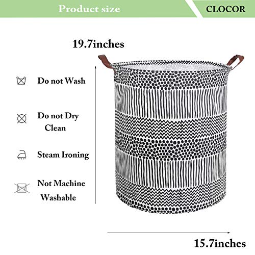 CLOCOR Large Round Storage Baskets,Collapsible Storage Bin, Dirty