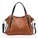 UTAKE Women Handbags Leather Handbags Shoulder Bag Lichi Grain PU Leather Tote Bag UT04 Brown