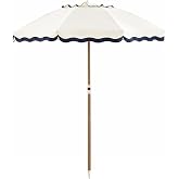 DEER LAND 6FT Patio Beach Umbrella, UPF 50+ Sun Shade, Adjustable Tilt | Portable & Vented Outdoor Umbrella for Sand, Backyar