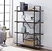 O&K FURNITURE 4-Shelf Vintage Industrial Bookcase, Display Rack Stand Storage Shelving Unit, Gray-Brown